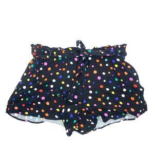 Eloquii Elements Plus Sz Polka Dot Belted Shorts Black, Orange, Green, Pink Sz14